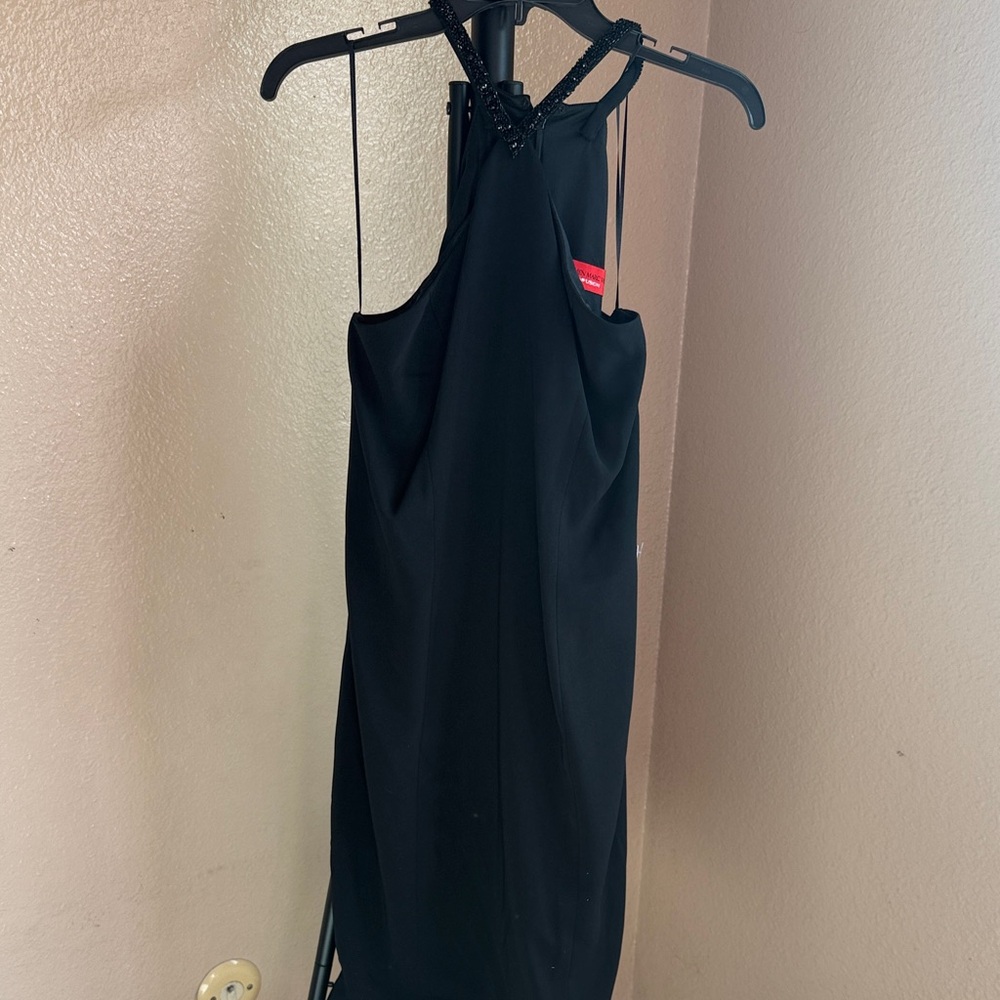 Carmen Marc Valvo Black Halter Dress